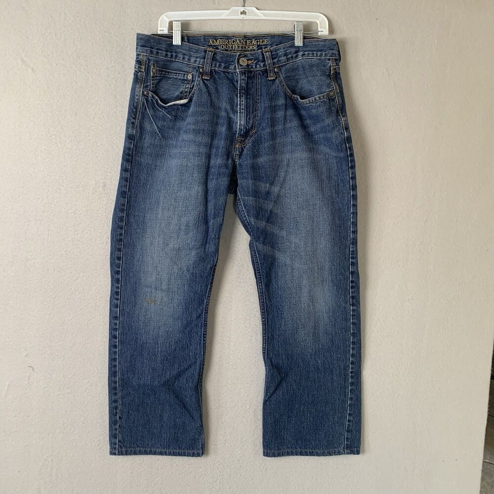 American Eagle Jeans Mens 34x34 (33x27) Blue Original Boot Cut Western Cowboy